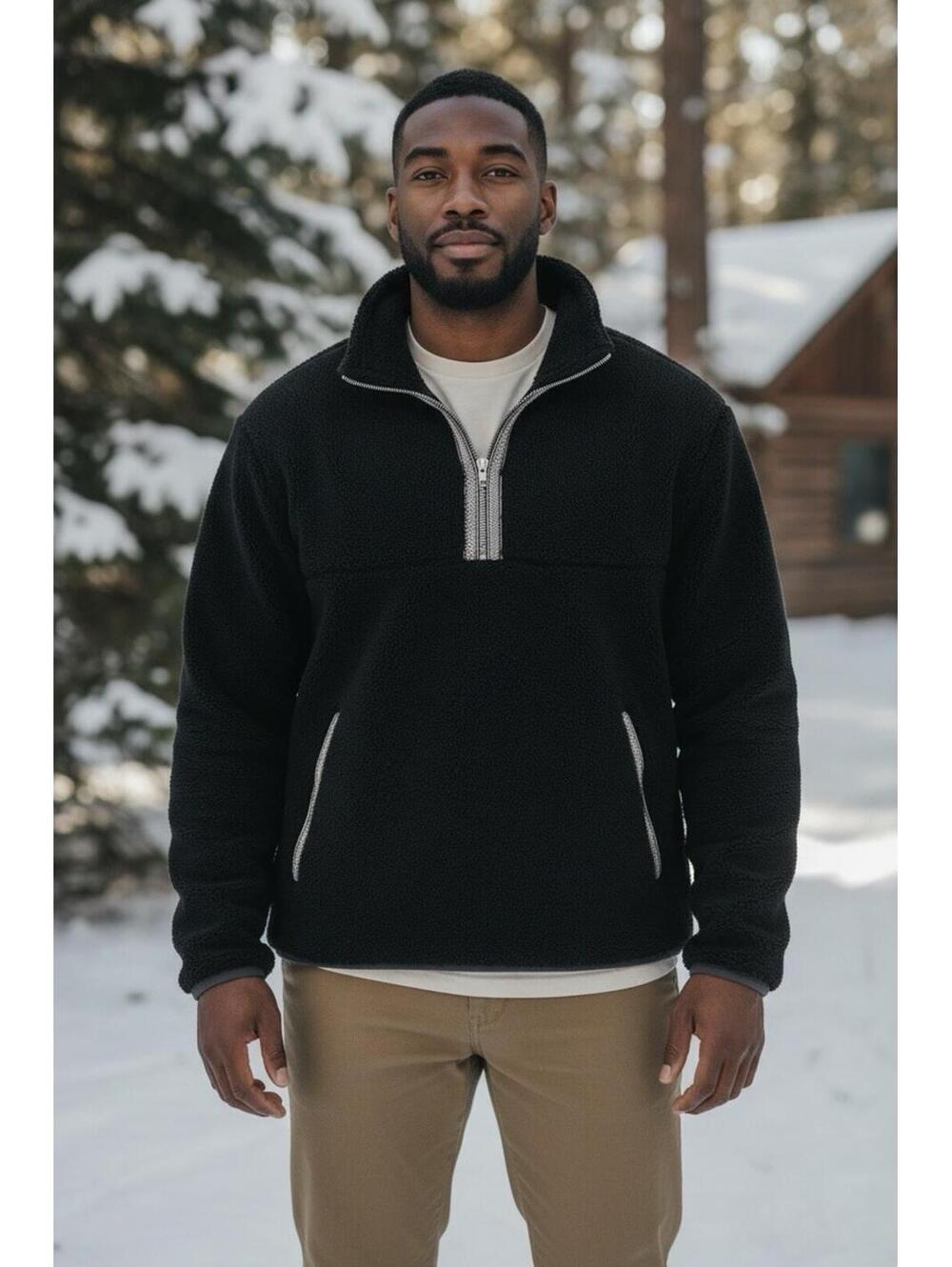 $178 UGG UGGbraid Confetti Half Zip Pullover Men's Size XXL Black